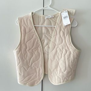 NWT Mango beige quilted vest